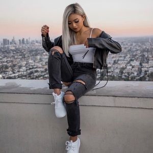 GRLFRND Karolina high waisted jeans denim distress